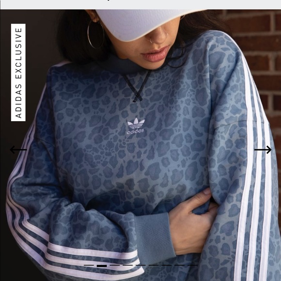 adidas Tops - Adidas Exclusive Blue/Grey Crew